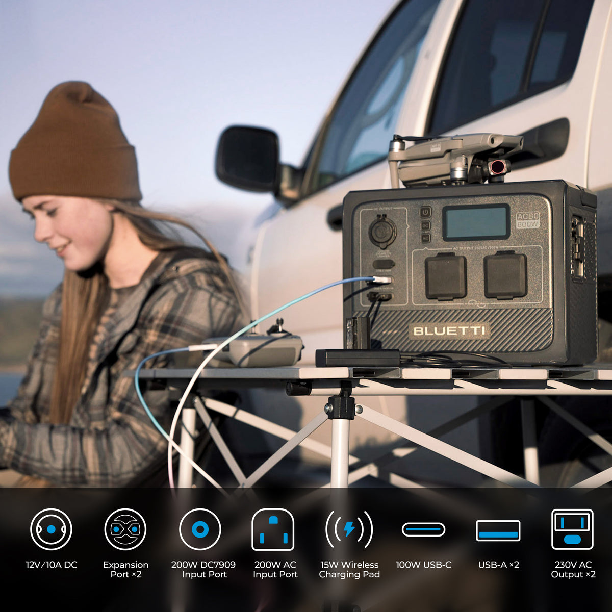BLUETTI AC60 Power Station Portatile | 600W 403Wh