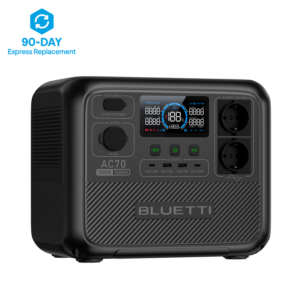 BLUETTI AC70 Power Station | 1.000 W 768 Wh