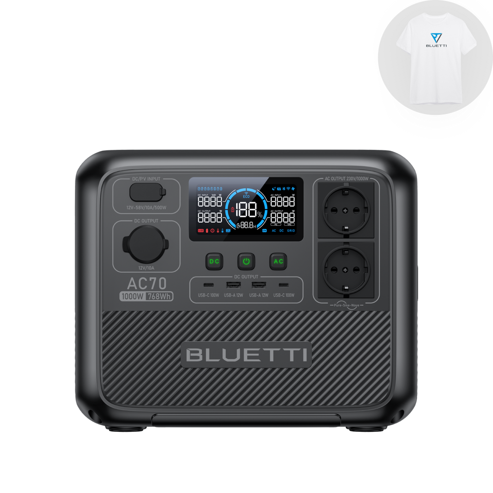 BLUETTI AC70 Power Station | 1.000 W 768 Wh