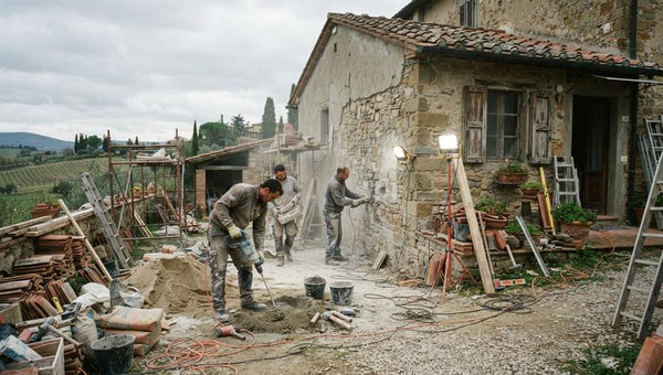 Cantiere con gruppo elettrogeno portatile