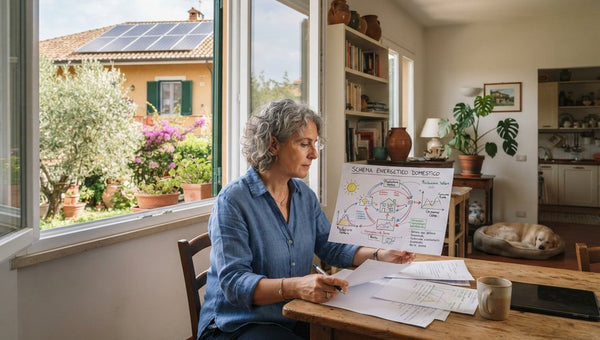 Schema energetico domestico per capire come funziona un generatore solare