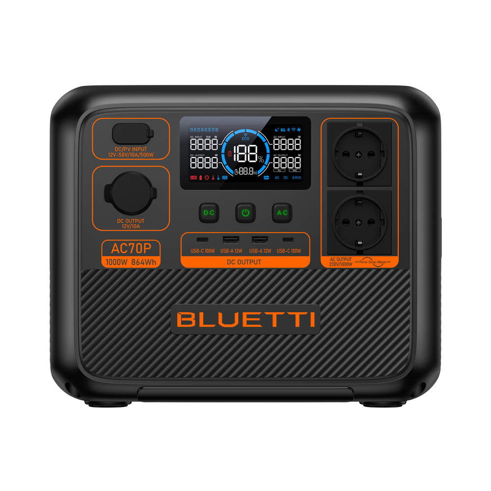 BLUETTI AC70P Power Station | 1.000 W 864 Wh