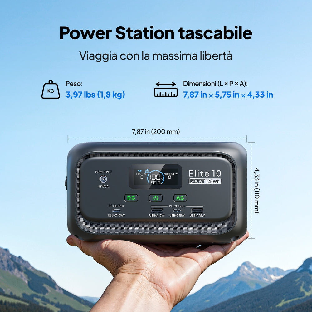 BLUETTI Elite 10 Mini Power Station | 200W 128Wh