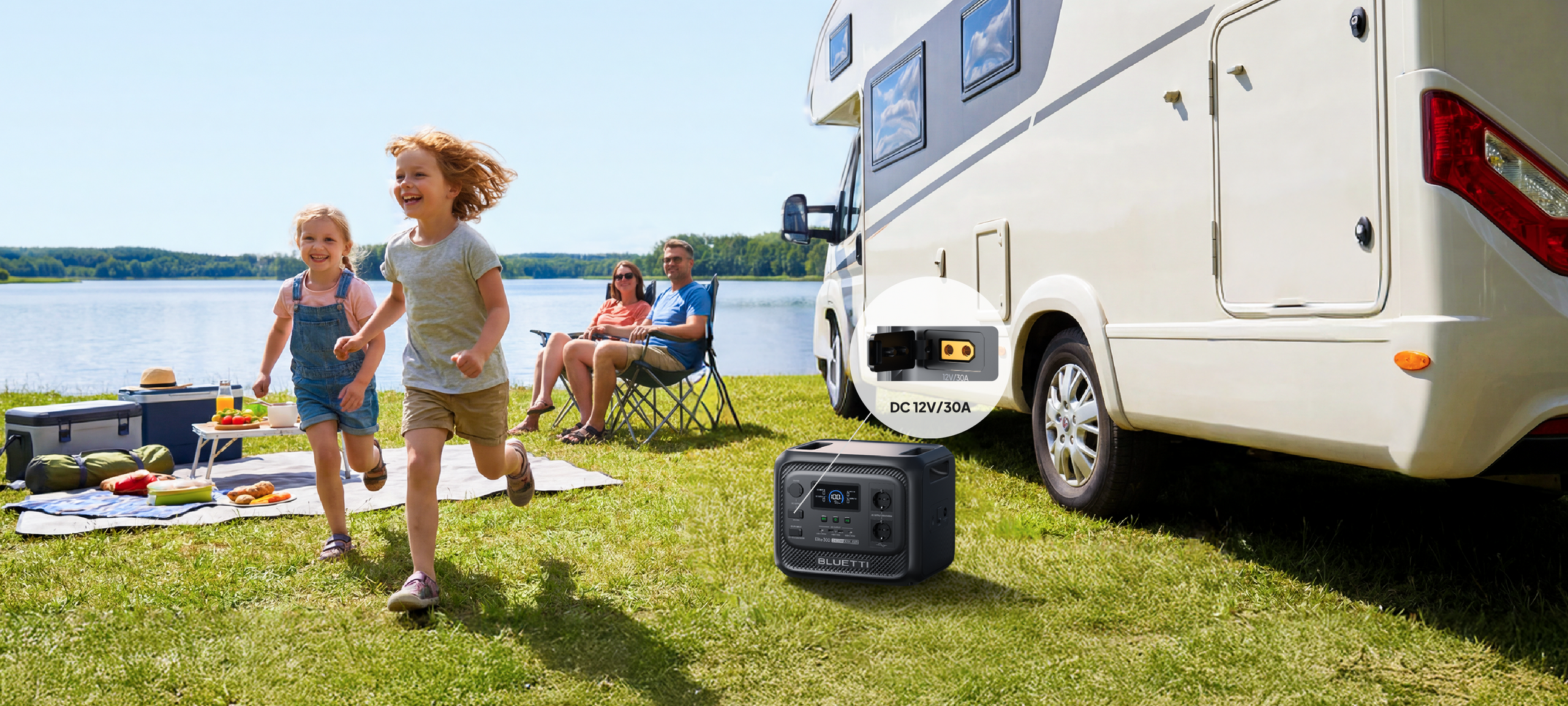 Porta speciale da 12 V / 30 A per viaggi in RV