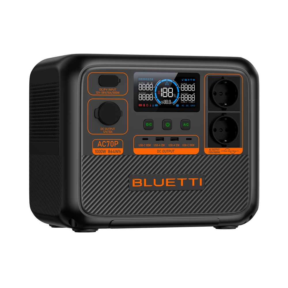 BLUETTI AC70P Power Station | 1.000 W 864 Wh
