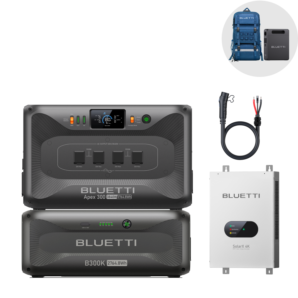 BLUETTI Apex 300+B300K+SolarX 4K+P090D Cavo (Hansfree 2 gratis)