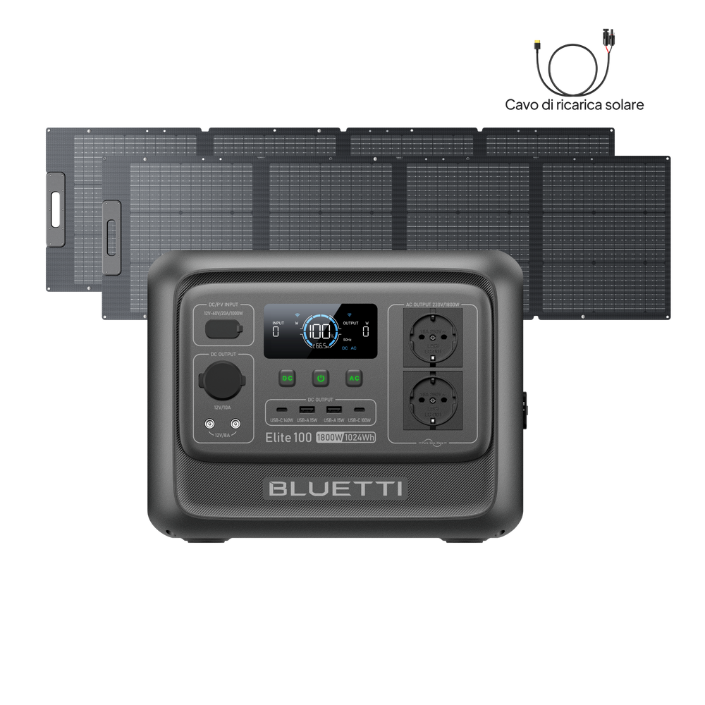 BLUETTI Elite 100 V2  Power Station Portatile | 1.800 W 1.024 Wh