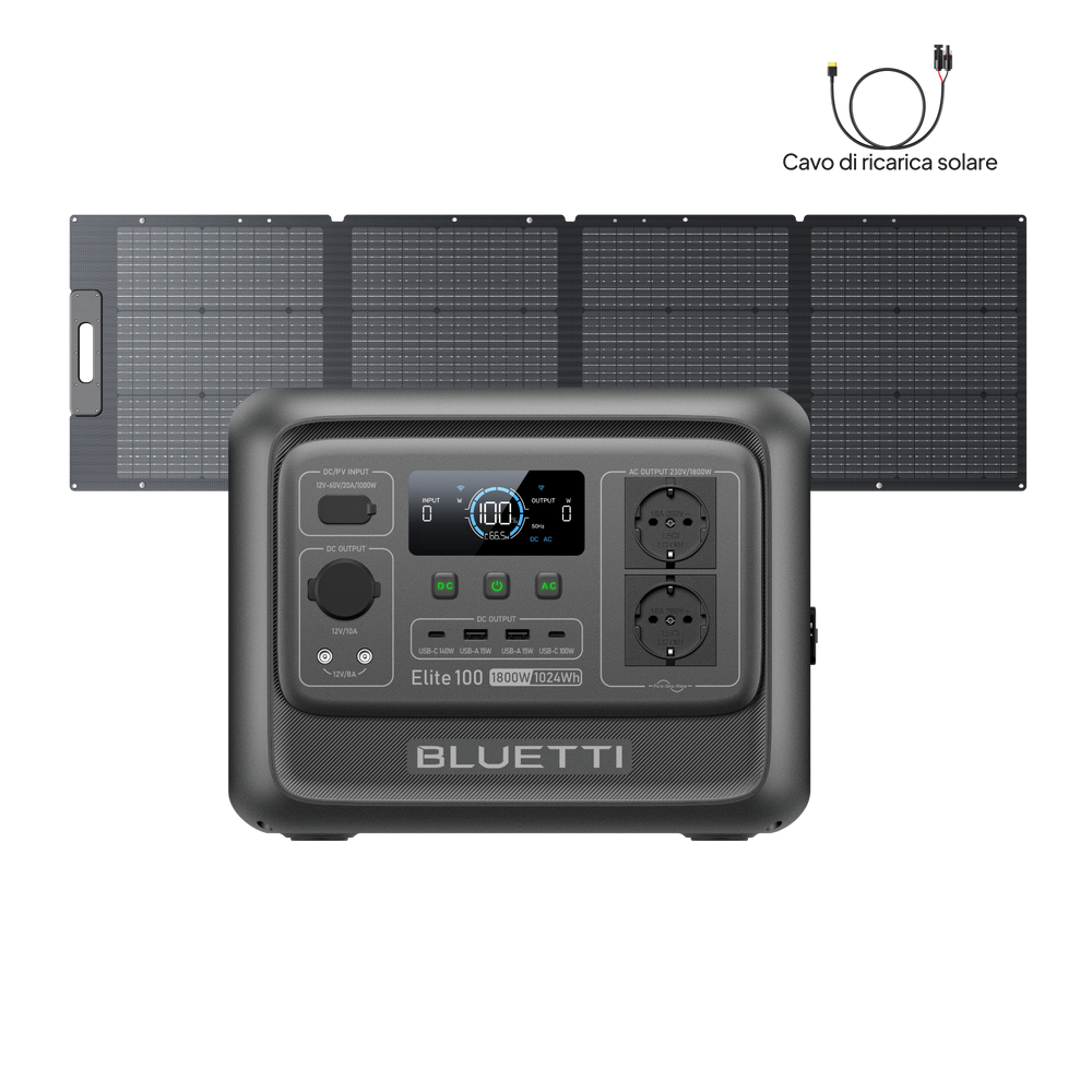 BLUETTI Elite 100 V2  Power Station Portatile | 1.800 W 1.024 Wh