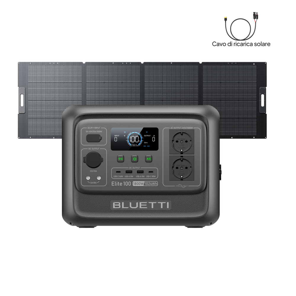 BLUETTI Elite 100 V2  Power Station Portatile | 1.800 W 1.024 Wh