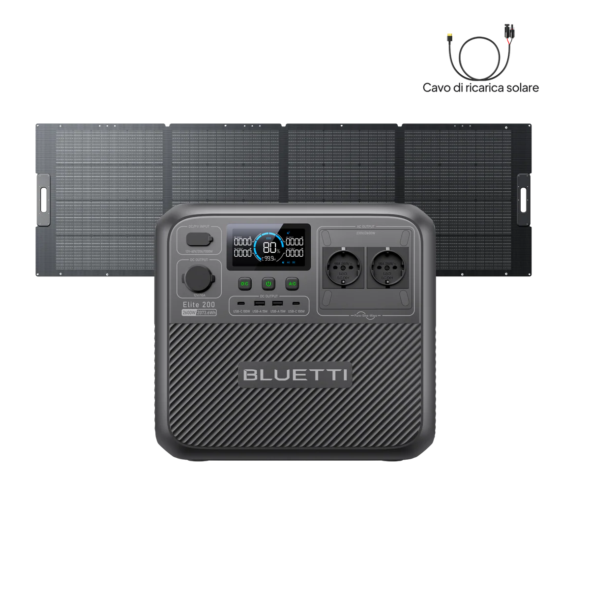 BLUETTI Elite 200 V2 + 350W Kit Generatore Solare