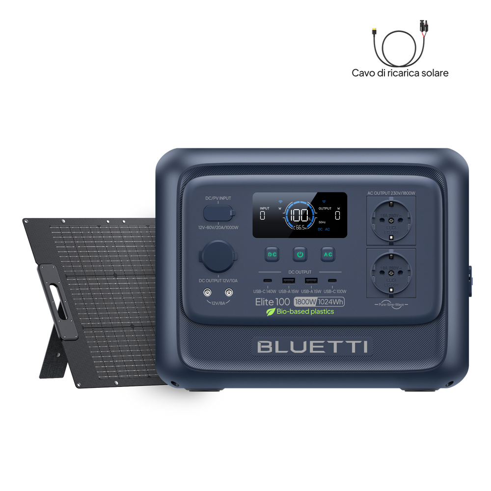 BLUETTI Elite 100 V2  Power Station Portatile | 1.800 W 1.024 Wh