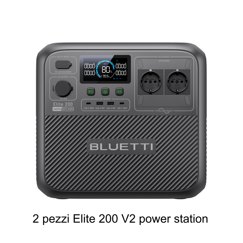 BLUETTI Elite 200 V2 Power Station Portatile | 2.073,6 Wh 2.600 W