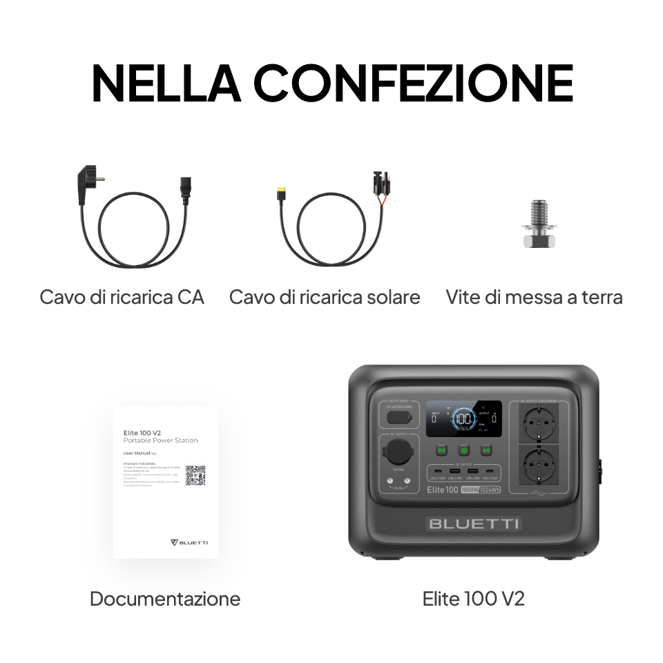 BLUETTI Elite 100 V2 Nella confezione