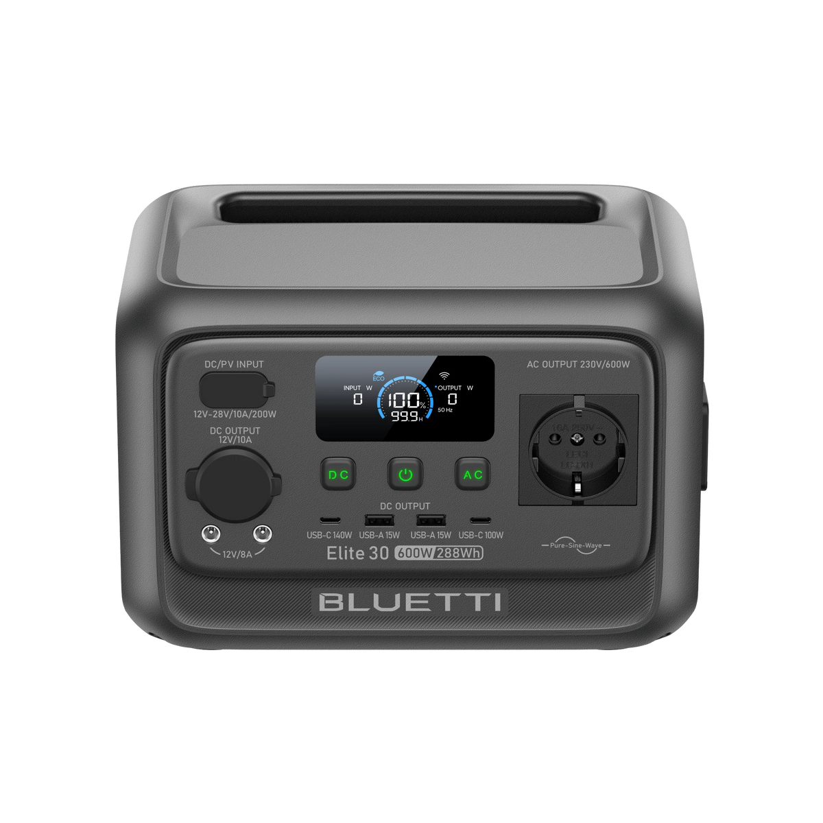 BLUETTI Elite 30 V2 Power Station Portatile | 600W 288Wh