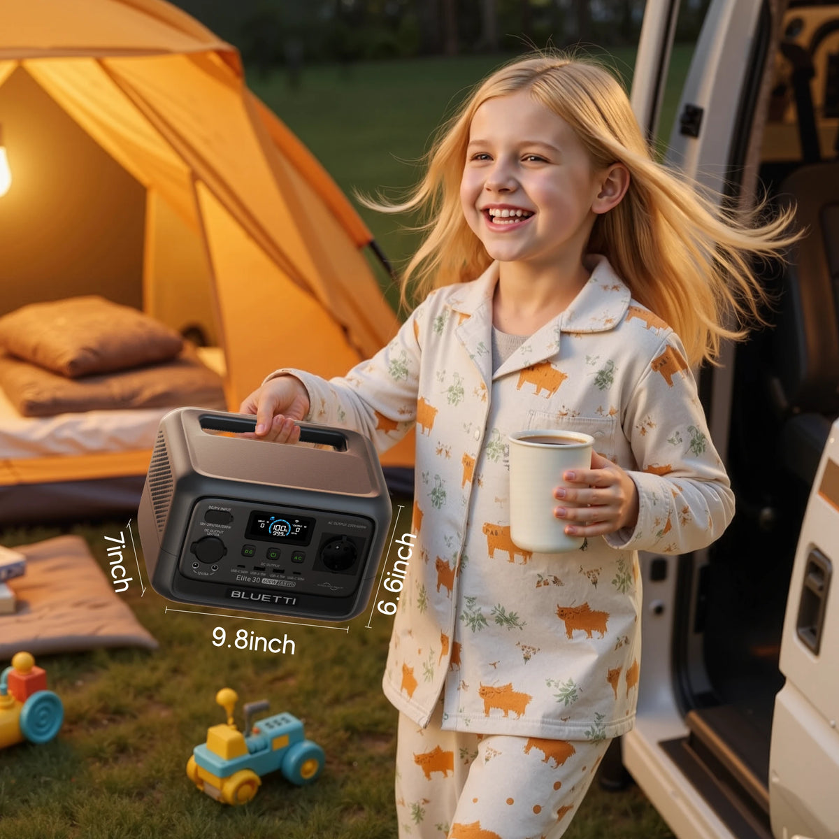 BLUETTI Elite 30 V2 Power Station Portatile | 600W 288Wh