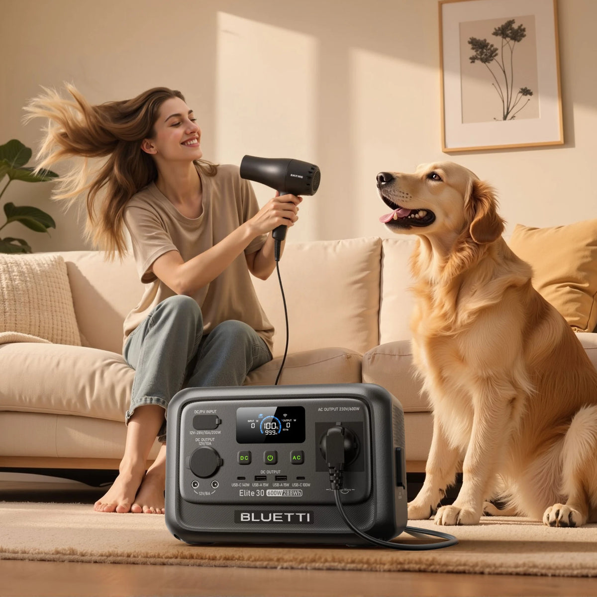 BLUETTI Elite 30 V2 Power Station Portatile | 600W 288Wh