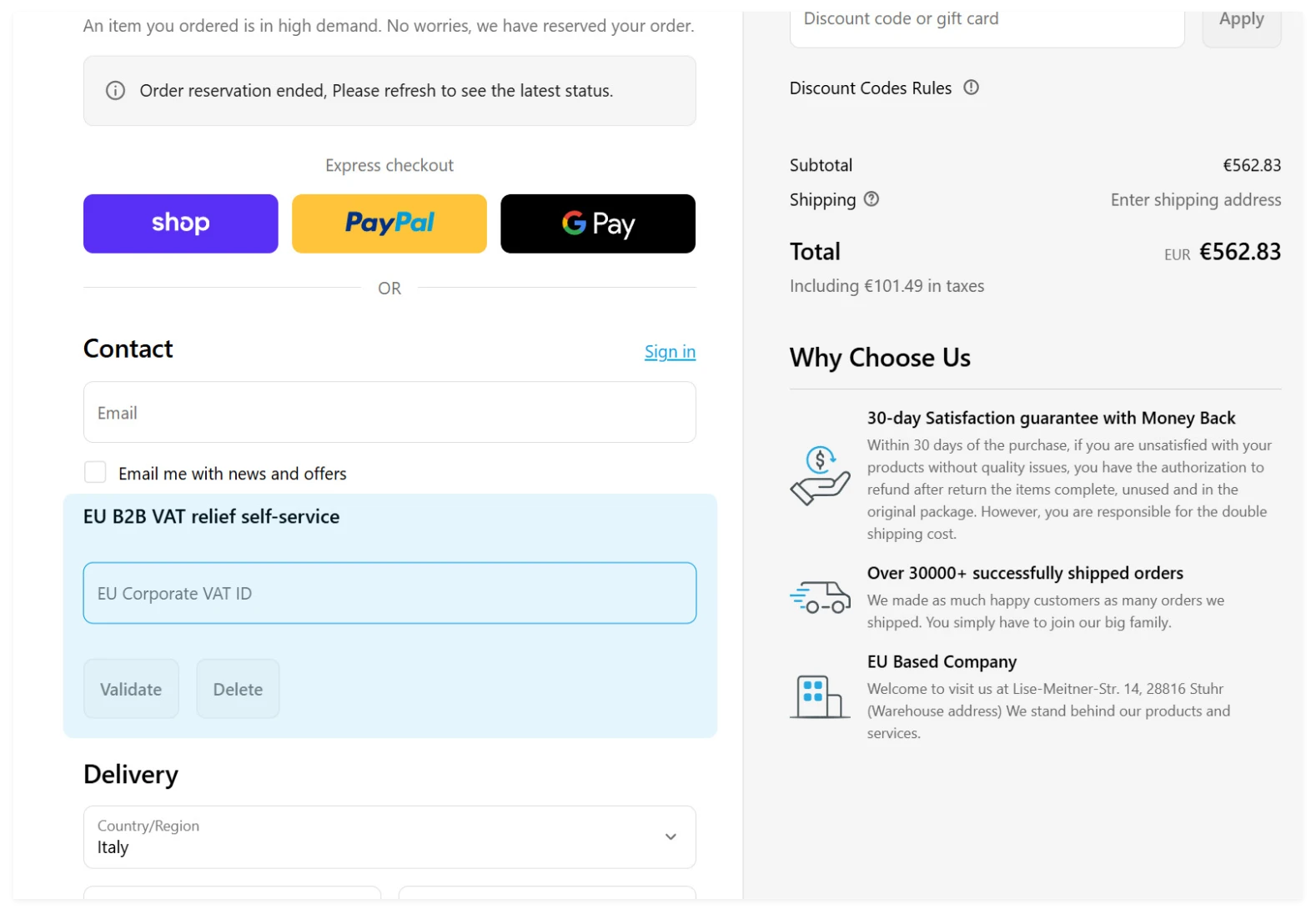 Passaggio 2: verifica del numero di partita IVA