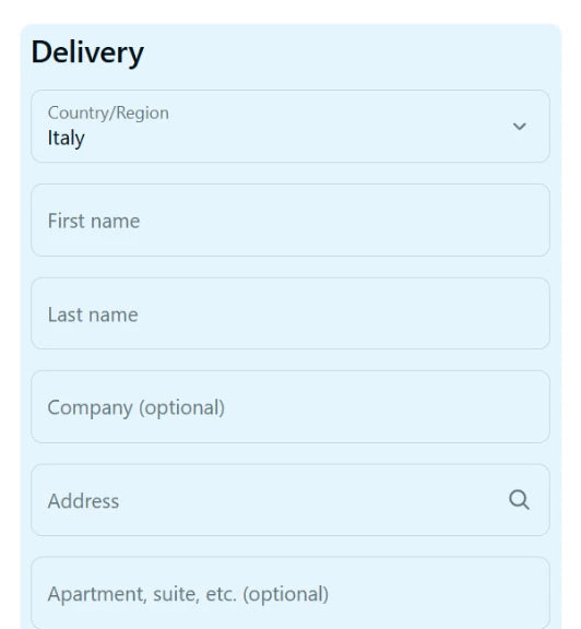 Passaggio 3: aggiungi le informazioni di spedizione