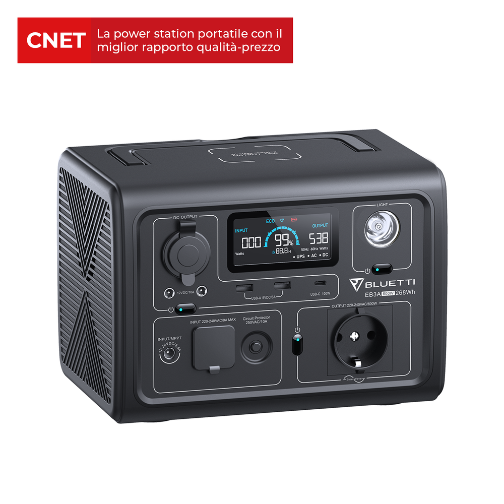 BLUETTI EB3A Power Station Portatile | 600 W 268 Wh（Esaurito）